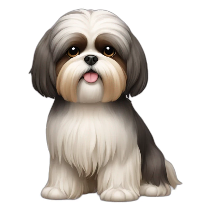Dog Shih Tzu with long wool full-height  sticker