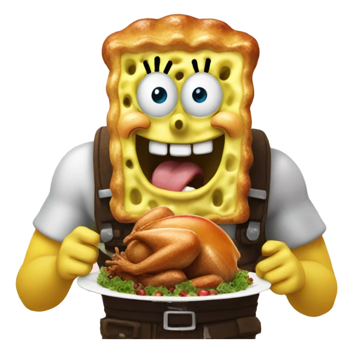 SpongeBob eating turkey sticker