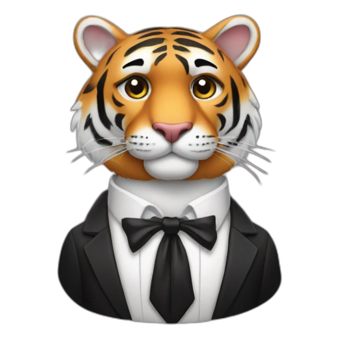 Tiger in a tuxedo sticker