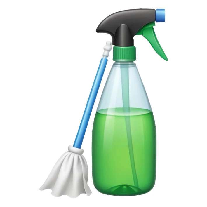 cleaning product and rag sticker