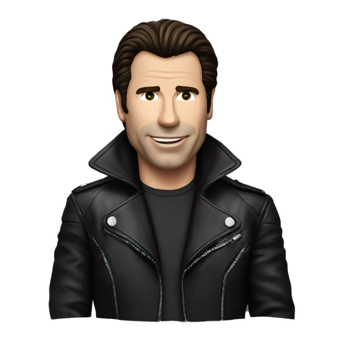 John travolta in leather jacket sticker