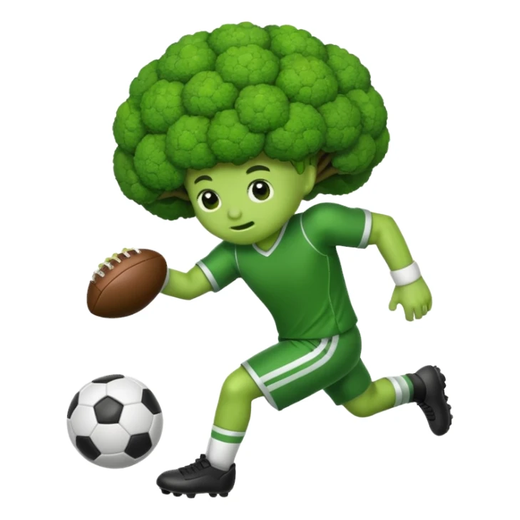 Broccoli playing football sticker
