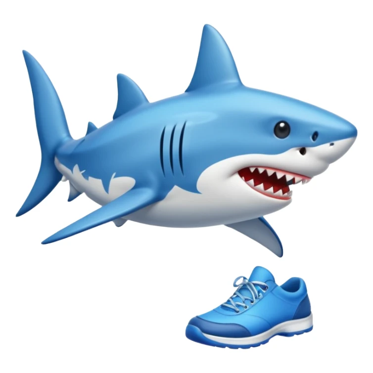 Shark with blue shoes sticker