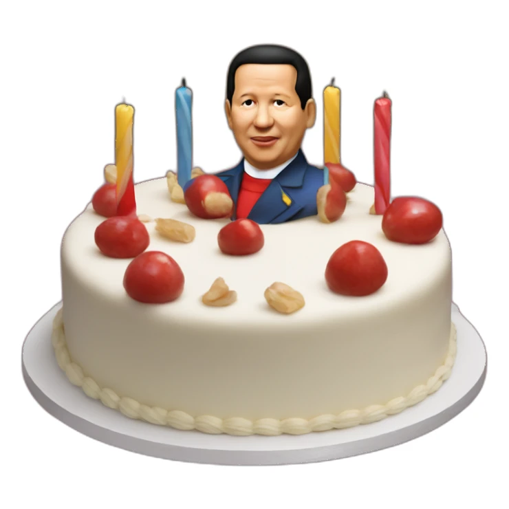 Cake happy birthday Hugo Chavez sticker