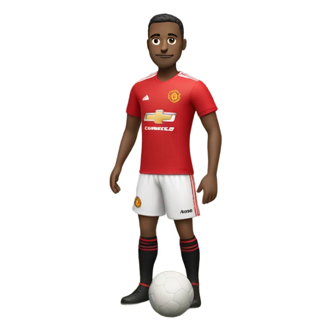 Create a man wearing a Manchester United kit sticker