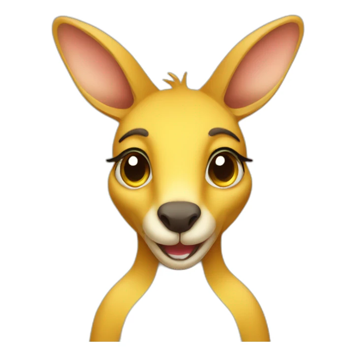 Cute yellow kangaroo sticker
