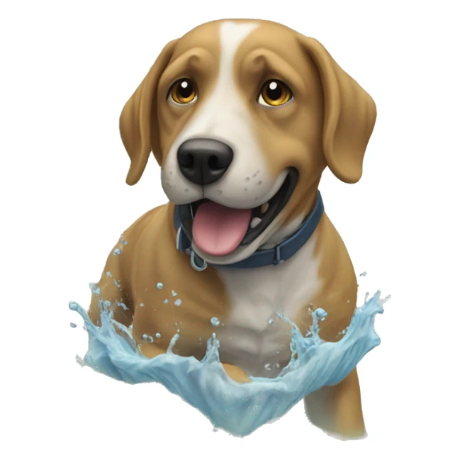 Un chien qui boit de l'eau  sticker