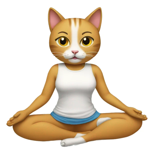 cat doing yoga sticker