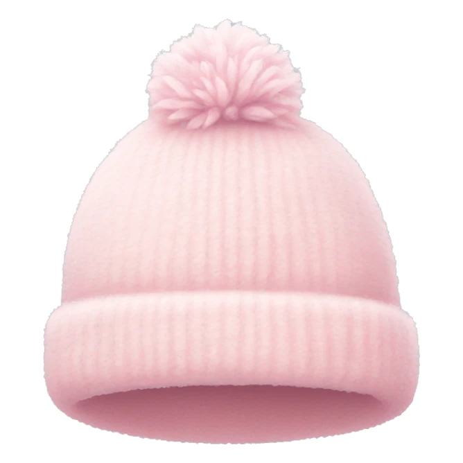 fluffy pastel pink winter hat sticker