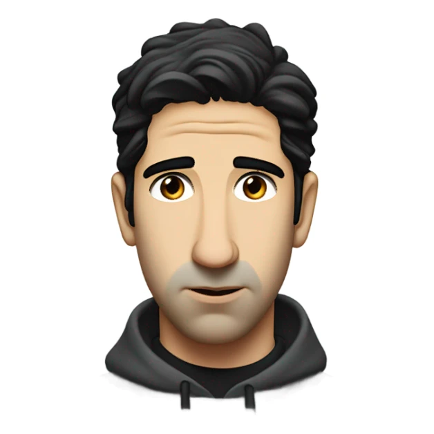 younger David Schwimmer very sad sticker