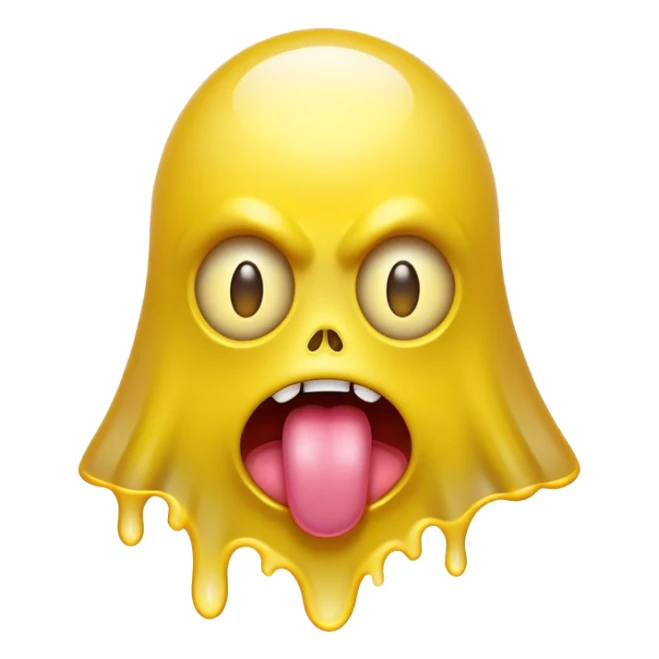 Yellow cyclops ghost with tongue sticking out sticker