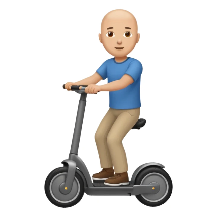 Half bald guy riding Segway  sticker