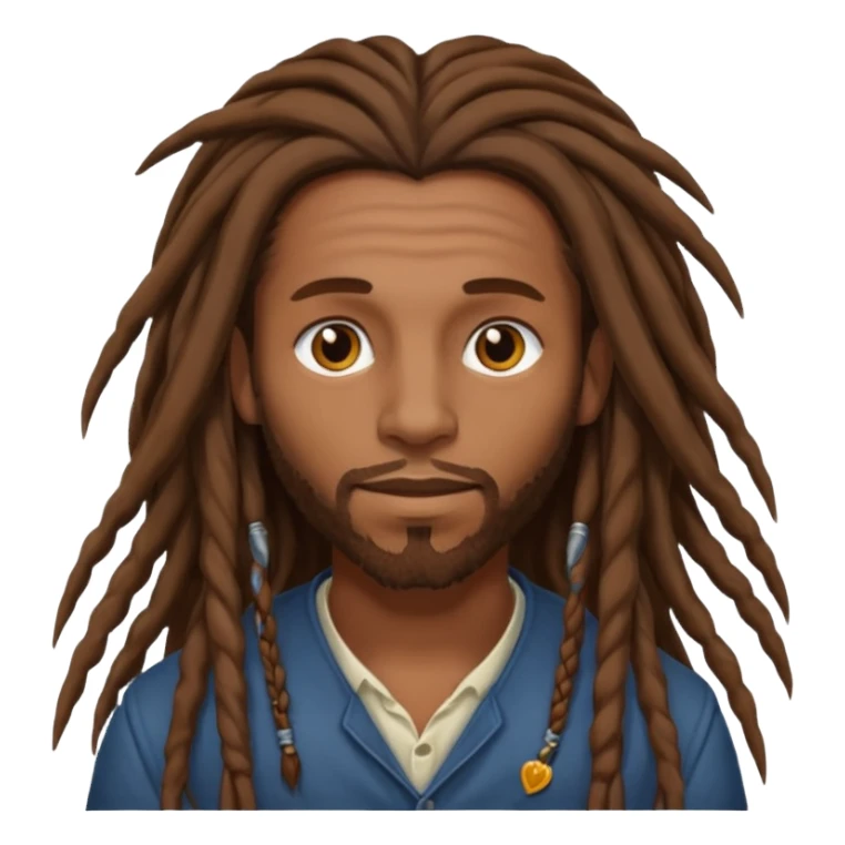 Man with long brown dreadlocks sticker