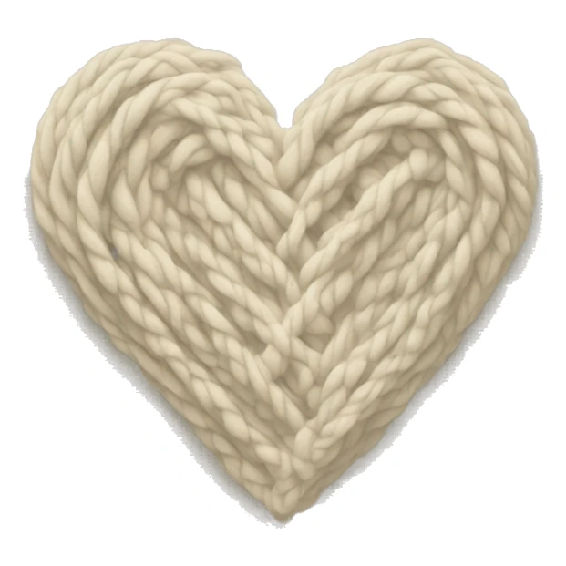 Cream Cable knit heart sticker