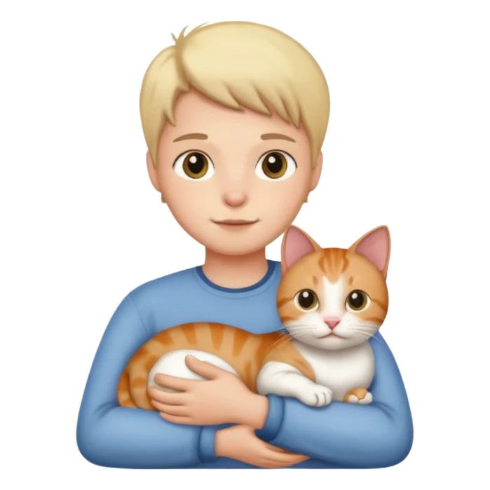 Holding a cat sticker