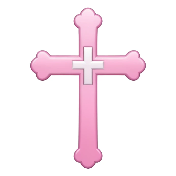 Pink and white simple holy cross sticker