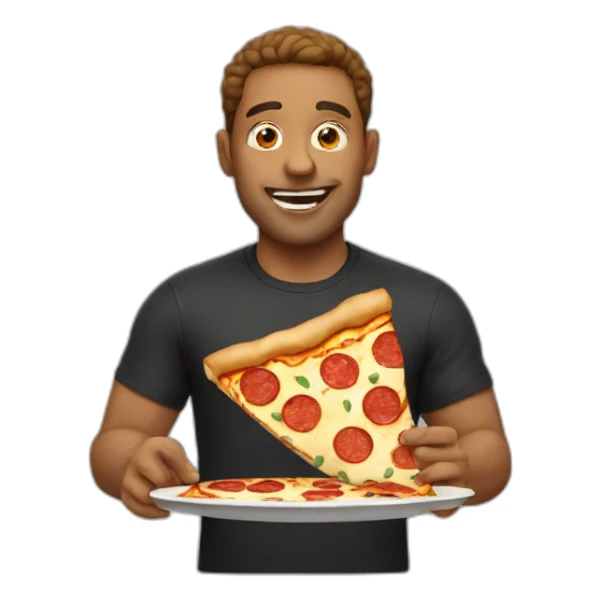 a man eatpizza sticker