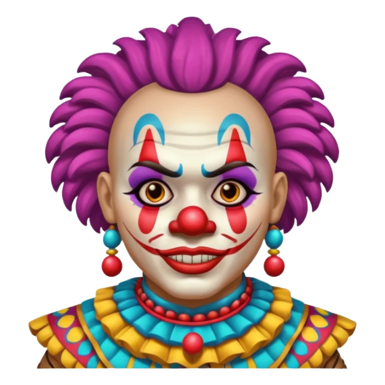 clown, wearing mayan warrior custome sticker