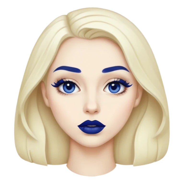 Navy blue kiss sticker