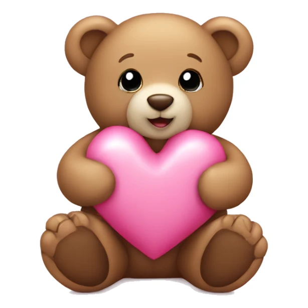 Teddy bear holding pink heart  sticker