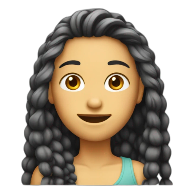 Emoji de cara con pelo largo sticker