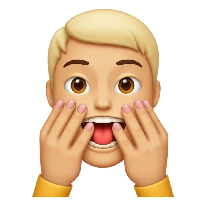 Emoji bitting nails sticker