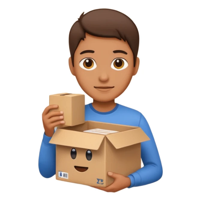 Person with a cardboard box  sticker