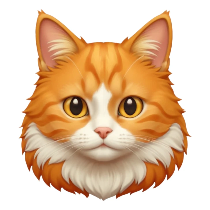orange tabby fluffy face cute sticker
