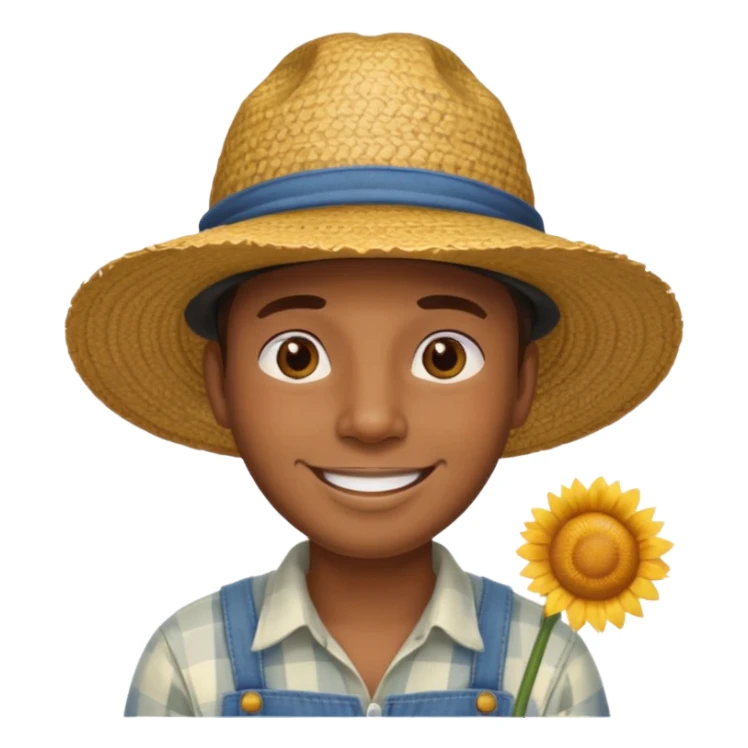 farmer black man with straw hat sticker