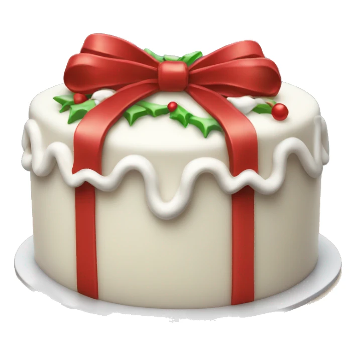 Christmas cake with a bow sticker