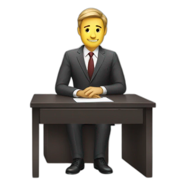 man suit at desk sticker