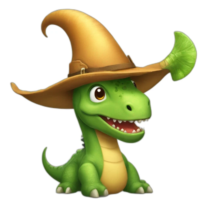 a dinosaur with a horn and a boot on his head sticker