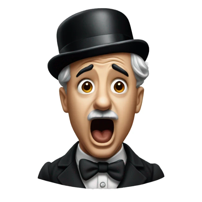 Charlie Chaplin shock emotion sticker
