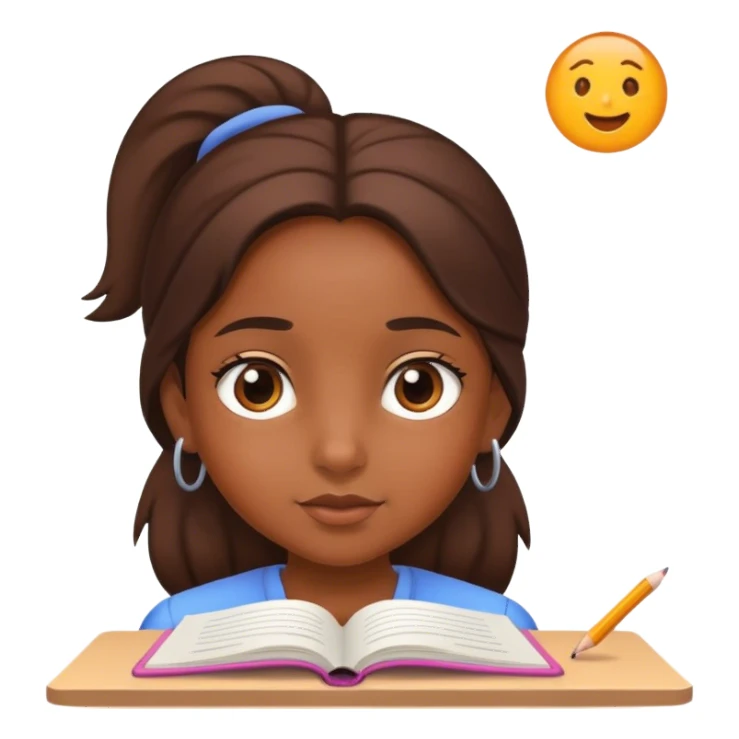 girl learning for school sticker