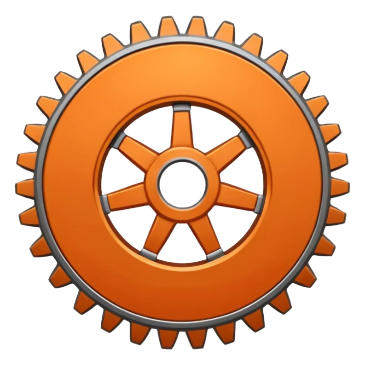 Orange gear stretched out in width sticker