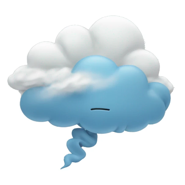 a cloud blows wind sticker