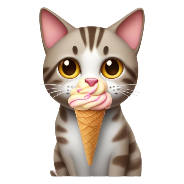 cat with ice cream sticker