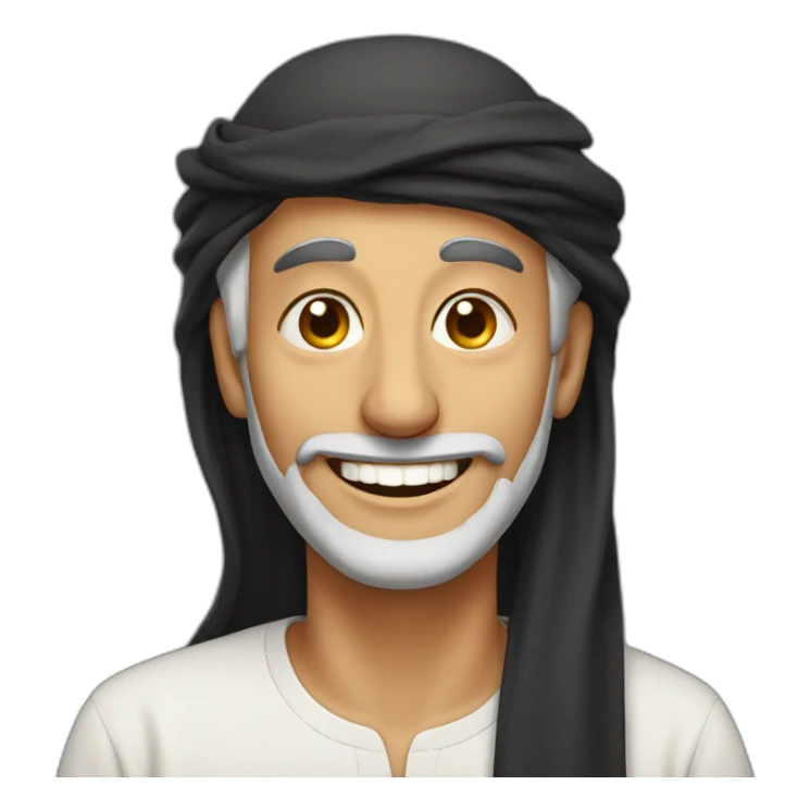 Old arabic men smiling with only One teeth sticker