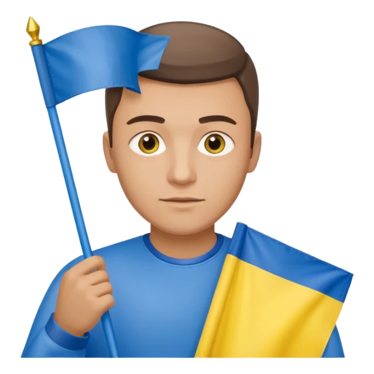 The Ukrainian man with flag sticker