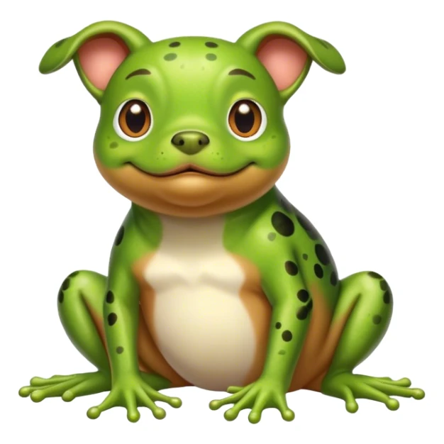 Dog whit a frog had  sticker