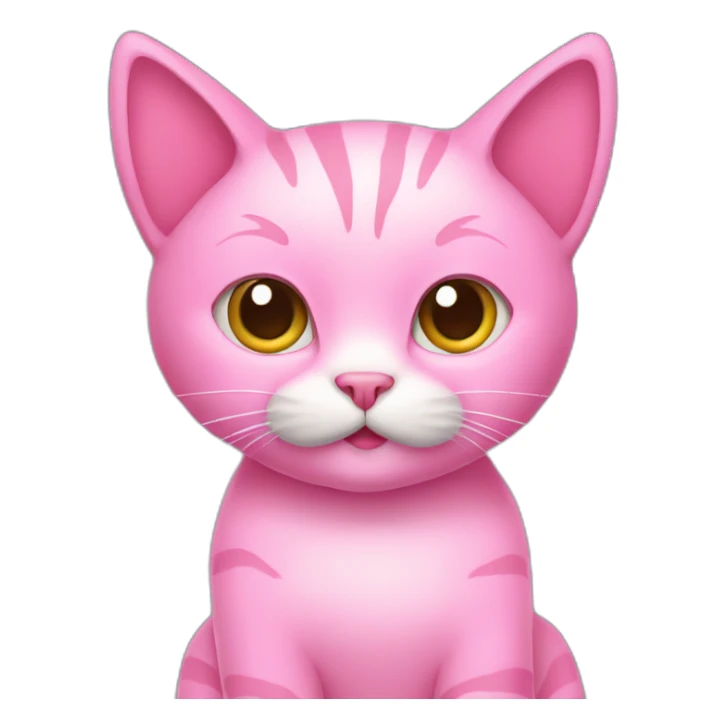 pink cat with pink computer sticker
