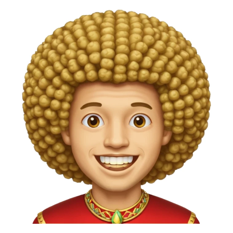 light skin man with afro sticker