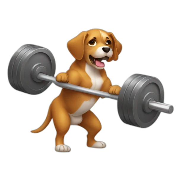 A dog lifting a barbell sticker
