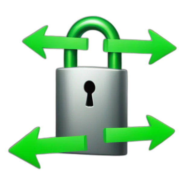 lock with green arrows pointing up sticker