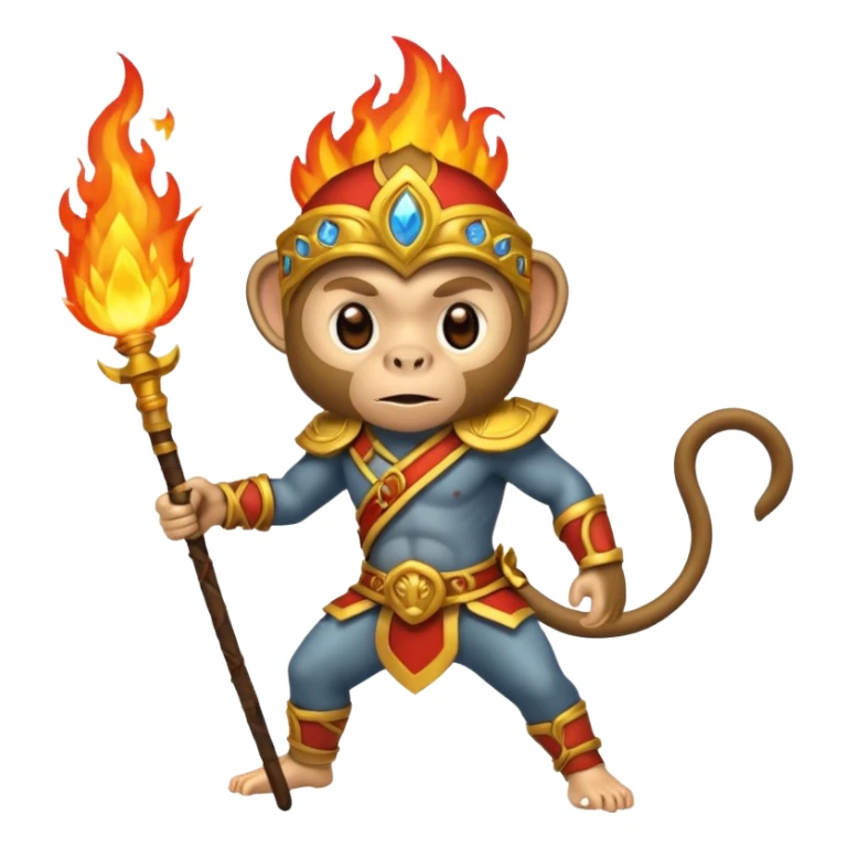 fire water air earth combined monkey warior  sticker