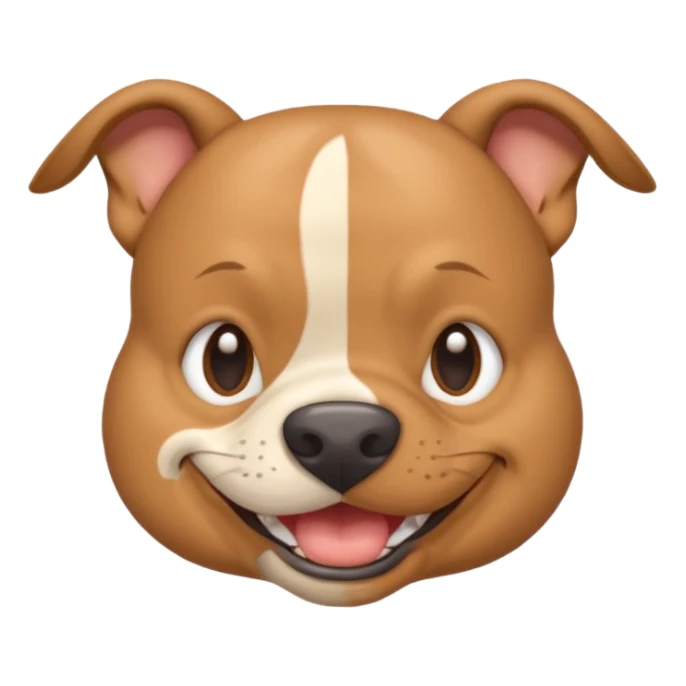 light brown pocket bully facing forwards, head and shoulders. smiling sticker