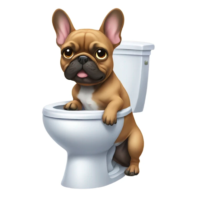 frenchie on the toilet sticker
