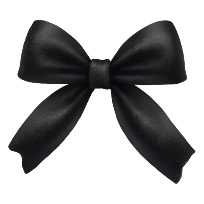 black sparkly silk bow sticker