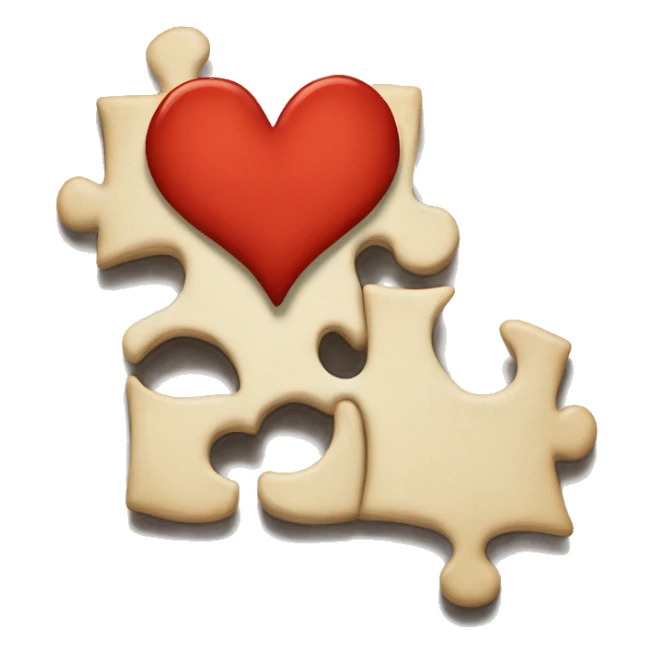 puzzle piece in the shape  a heart sticker