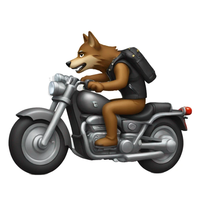 Wolf riding a motorcycle  sticker